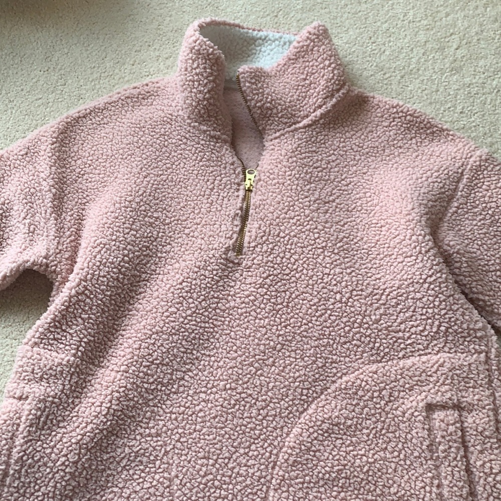 Light pink Sherpa Quarter-zip